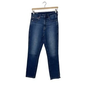 Gap High Rise Skinny Jeans Womens 28 Blue Raw Hem Stretch Denim
